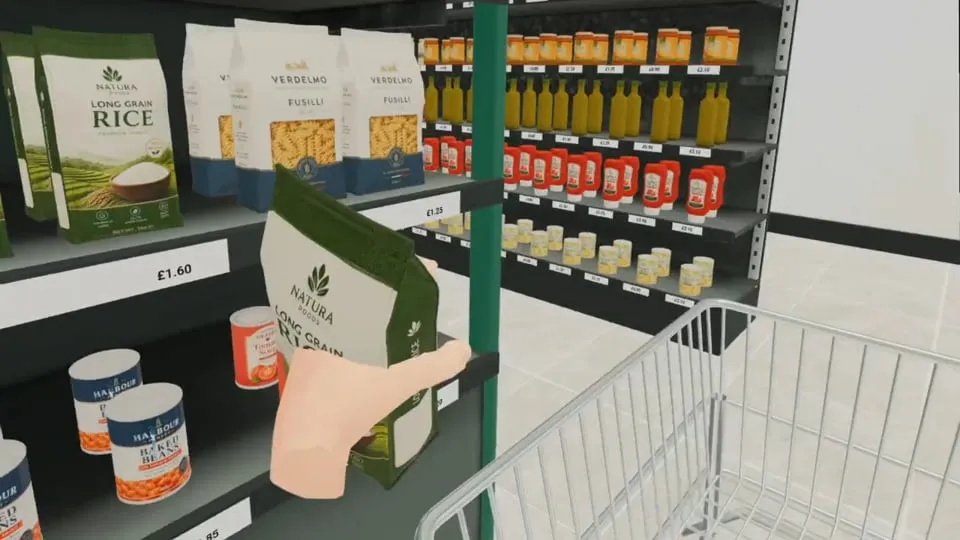 Selecting an item from a supermarket shelf in CorteXR Studio