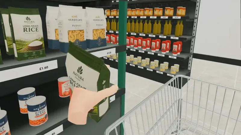 Selecting a supermarket item in CorteXR Studio Shopping List